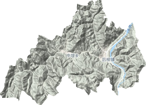 后柳镇地形地图