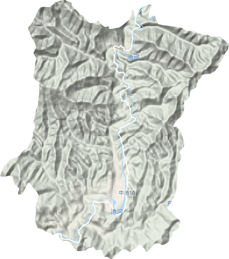中池镇地形地图