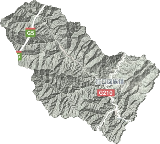 江口镇地形地图