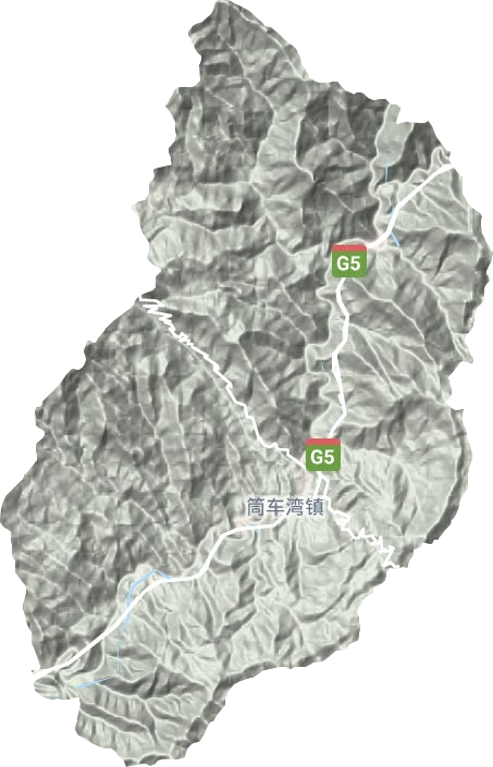 筒车湾镇地形地图