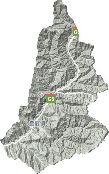 皇冠镇地形地图