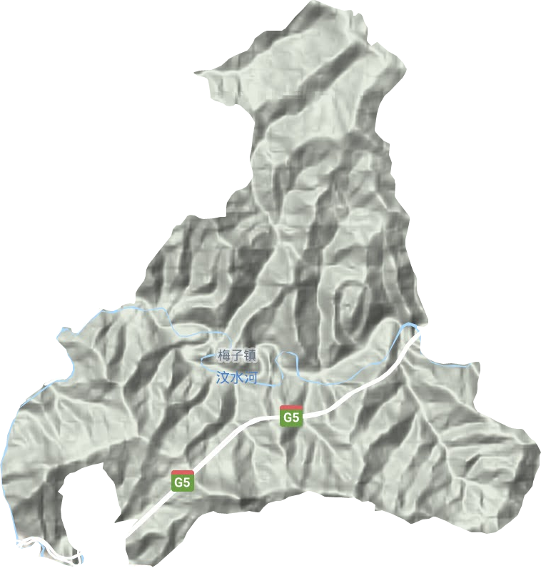 梅子镇地形地图