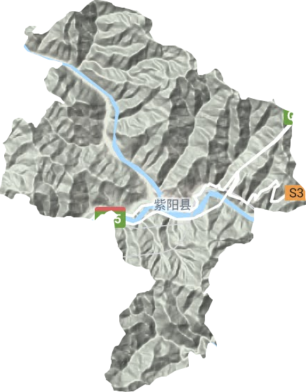 城关镇地形地图