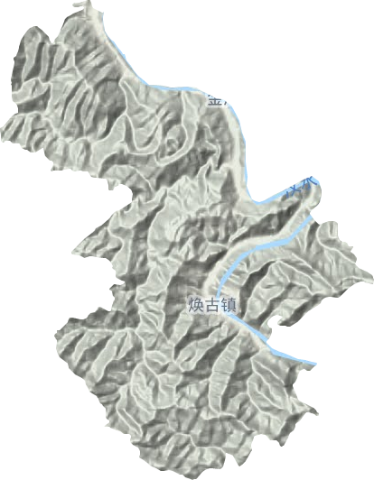焕古镇地形地图
