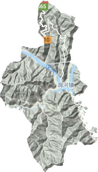 洞河镇地形地图