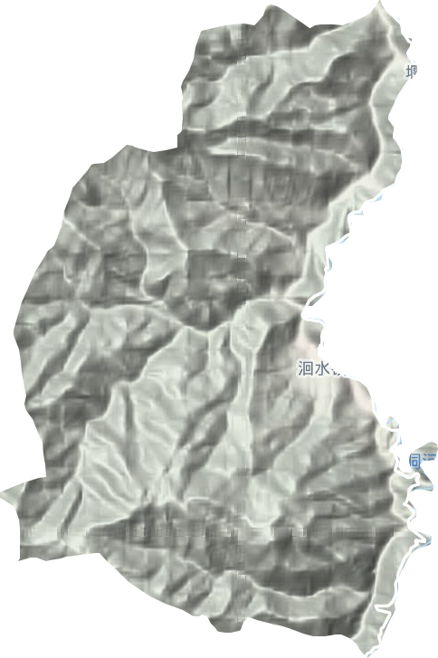 洄水镇地形地图