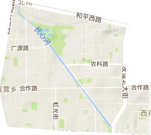 西苑街道地形地图