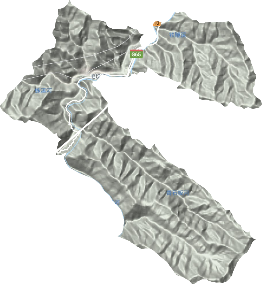 毛坝镇地形地图