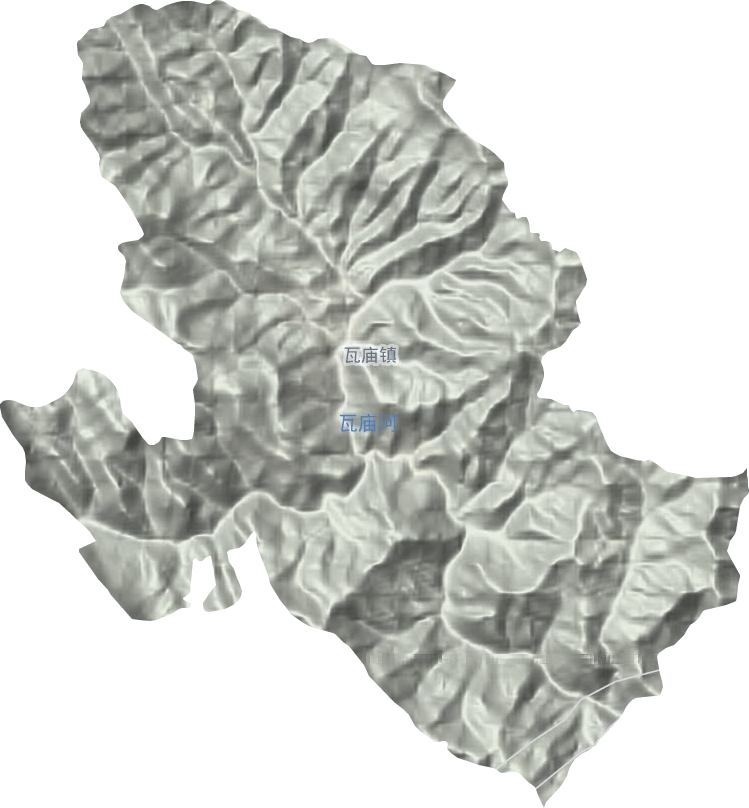 瓦庙镇地形地图