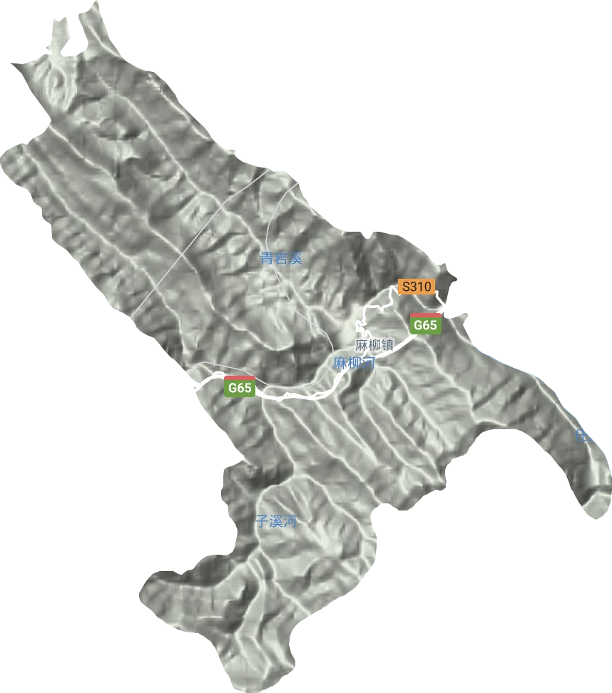 麻柳镇地形地图