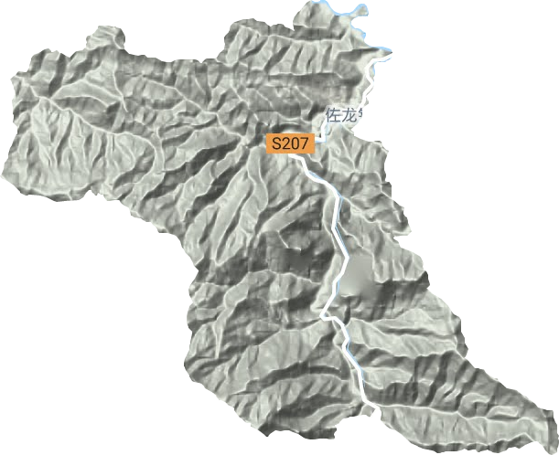 佐龙镇地形地图