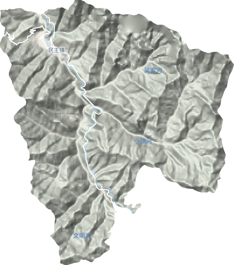 民主镇地形地图