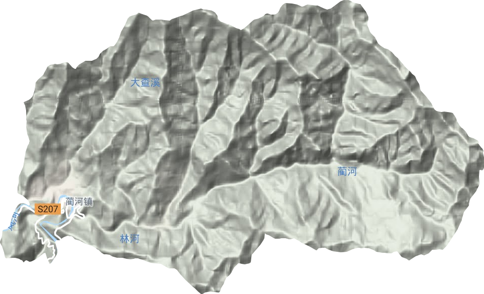 蔺河镇地形地图