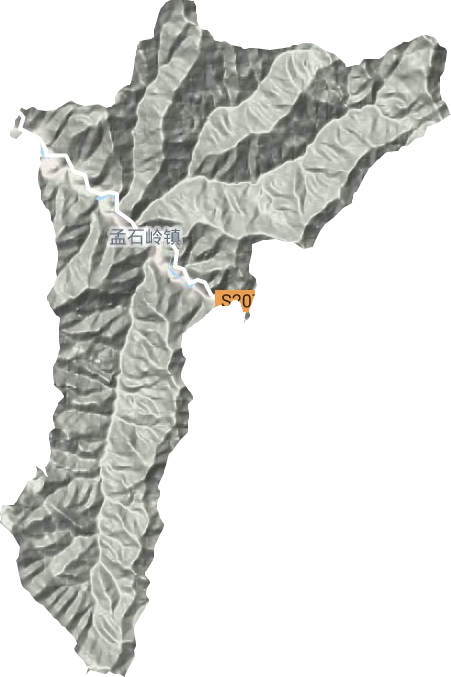 孟石岭镇地形地图