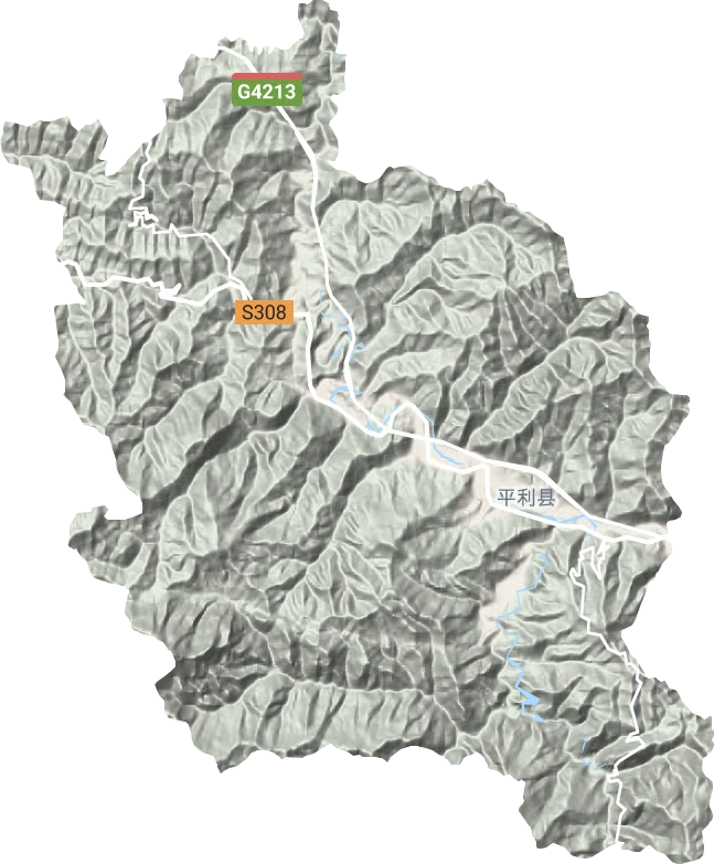 城关镇地形地图