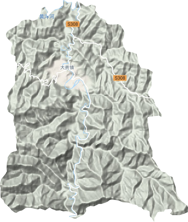 大贵镇地形地图