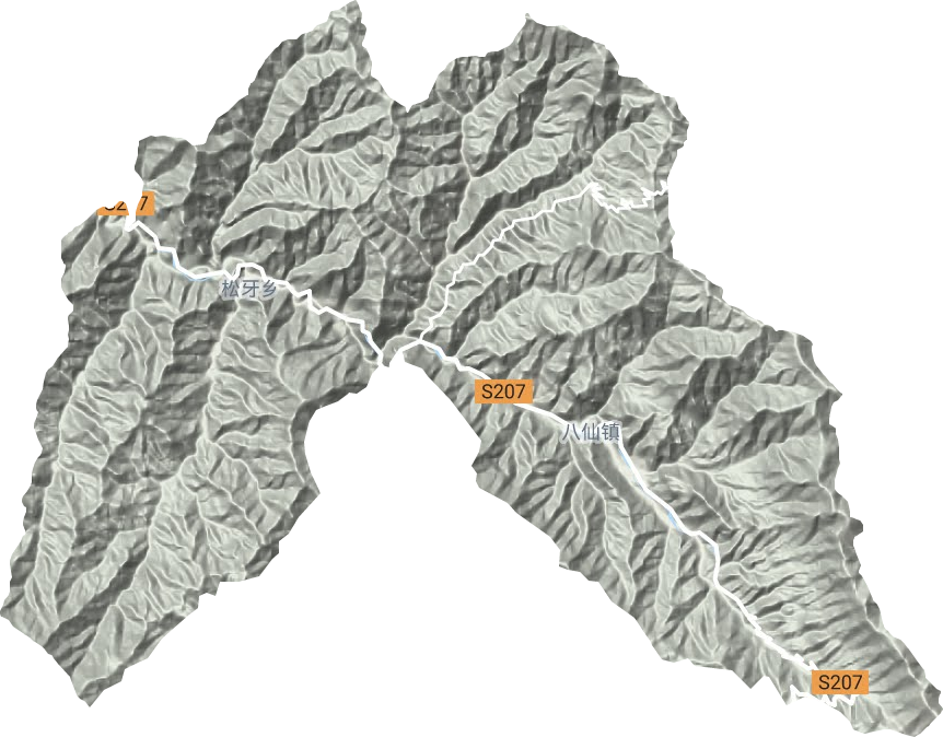 八仙镇地形地图