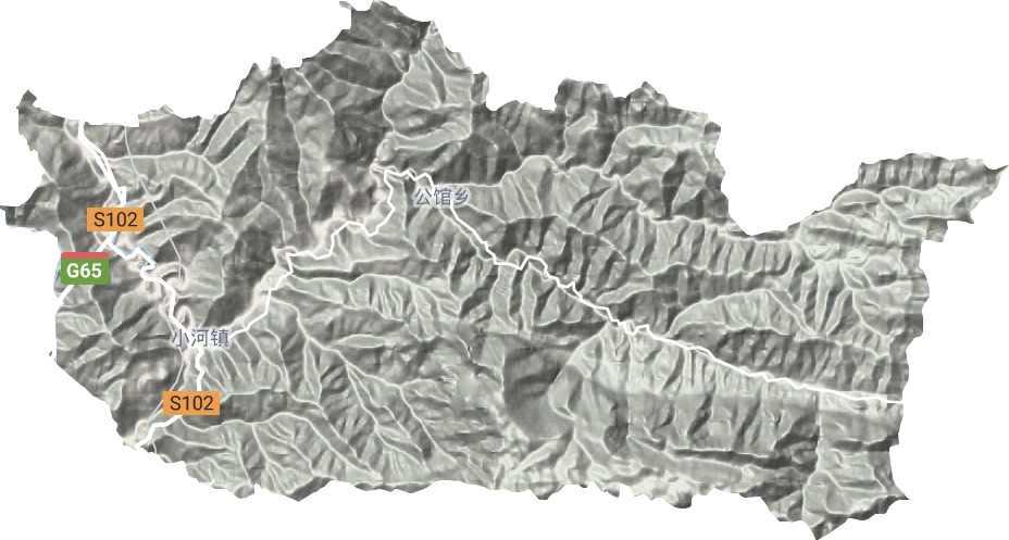 小河镇地形地图