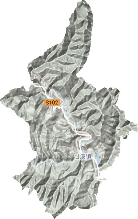 甘溪镇地形地图