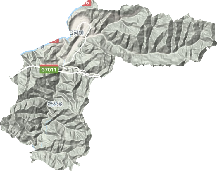 吕河镇地形地图
