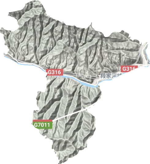 段家河镇地形地图