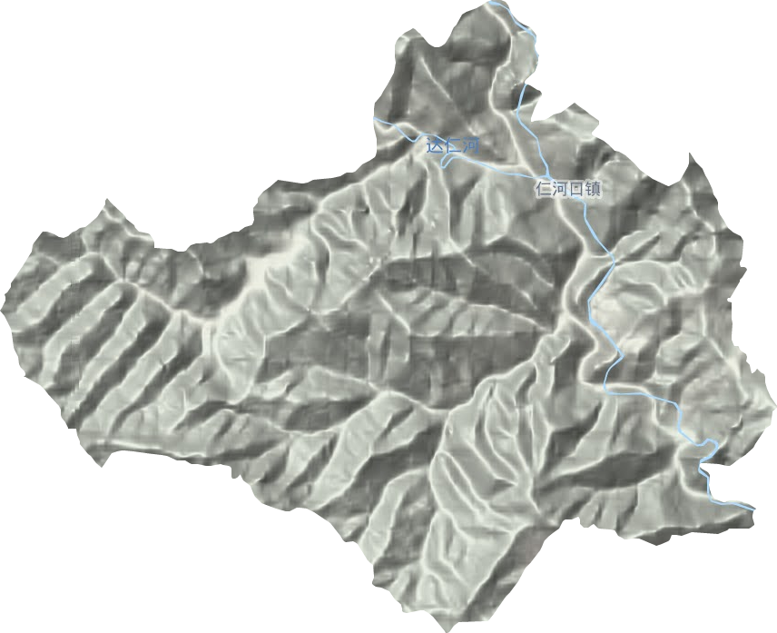 仁河口镇地形地图