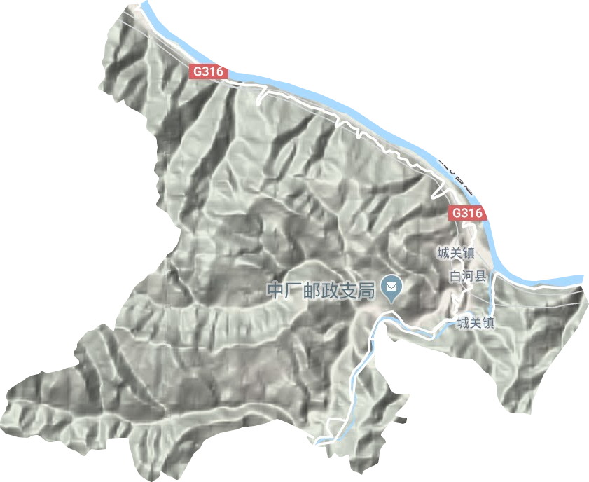 城关镇地形地图