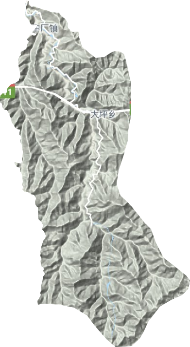 中厂镇地形地图