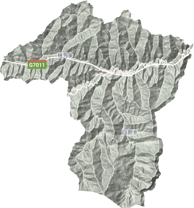 茅坪镇地形地图