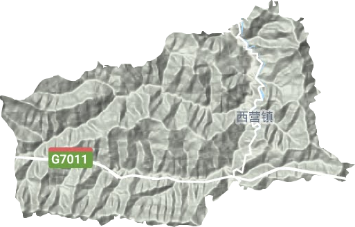 西营镇地形地图