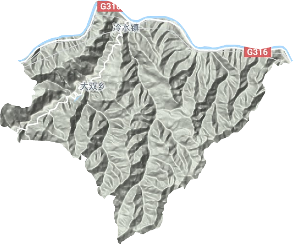 冷水镇地形地图
