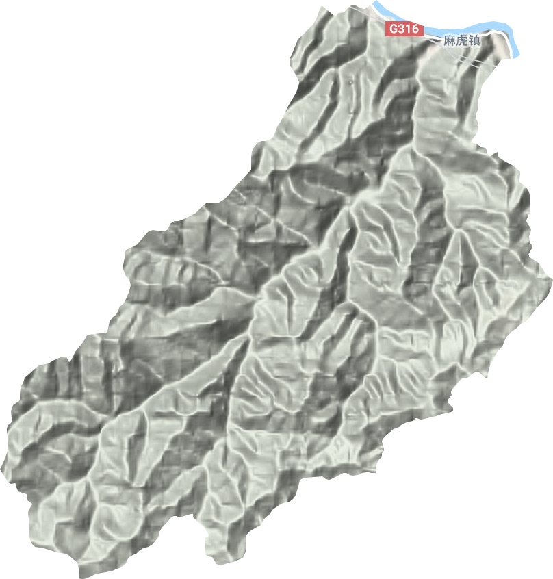 麻虎镇地形地图