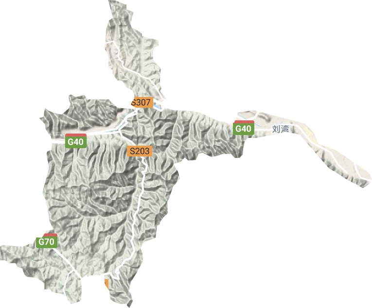 杨峪河镇地形地图