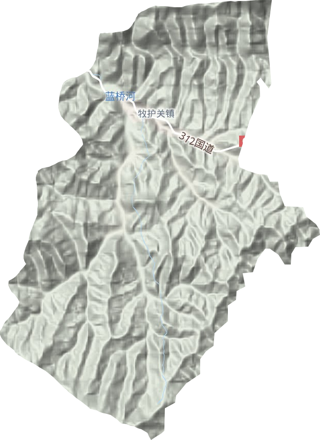 牧护关镇地形地图