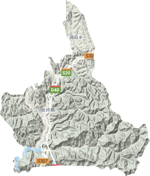 板桥镇地形地图