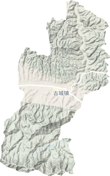 古城镇地形地图