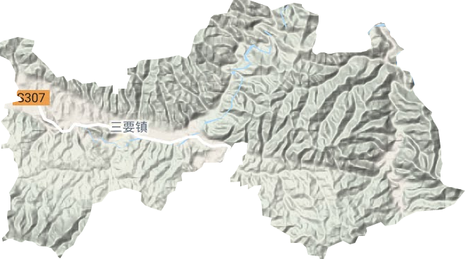 三要镇地形地图
