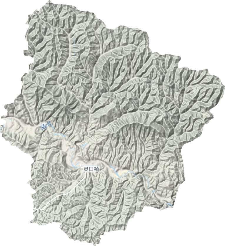 灵口镇地形地图