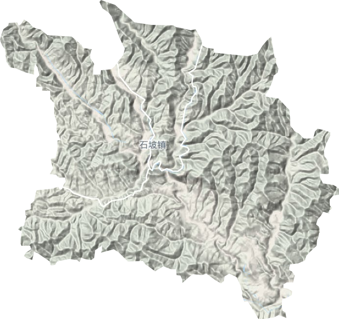 石坡镇地形地图