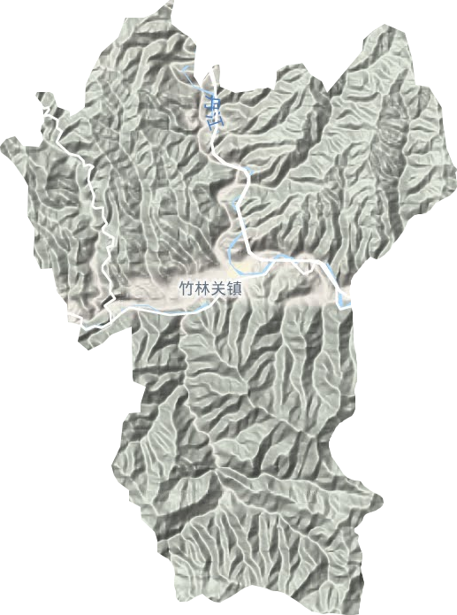 竹林关镇地形地图
