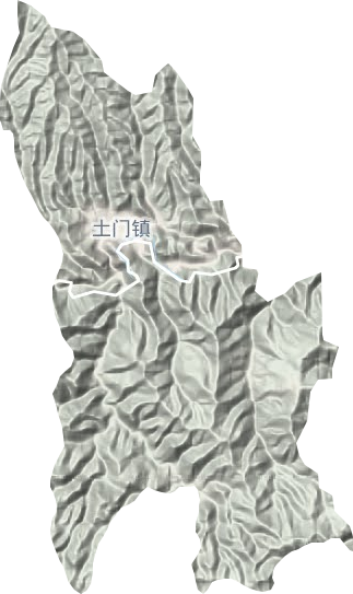 土门镇地形地图