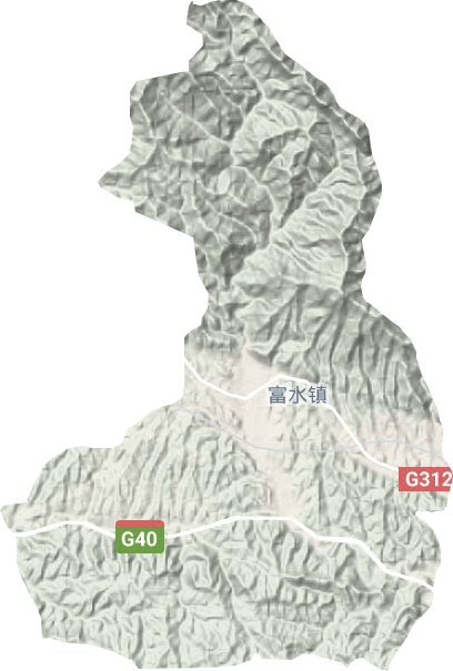富水镇地形地图
