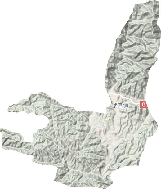 试马镇地形地图