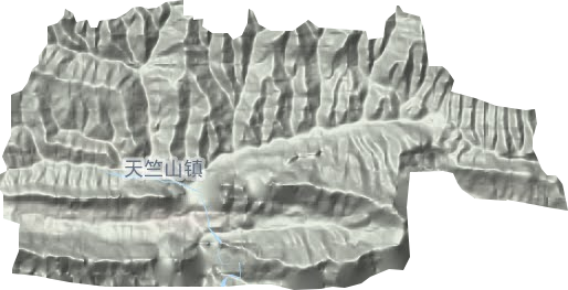 天竺山镇地形地图