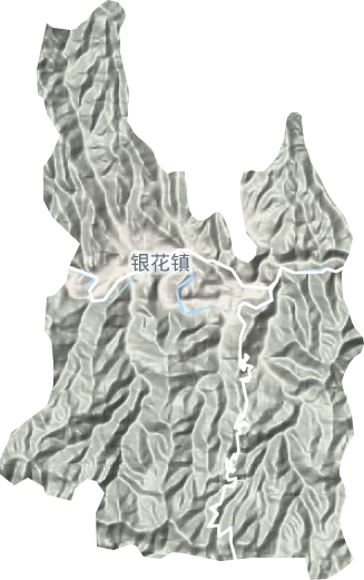 银花镇地形地图