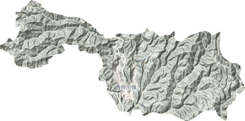 西照川镇地形地图