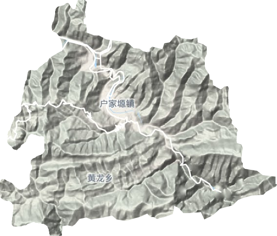 户家塬镇地形地图