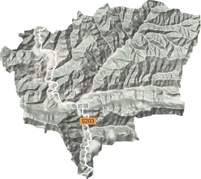 板岩镇地形地图