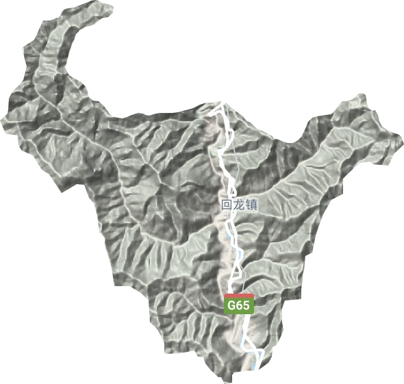 回龙镇地形地图
