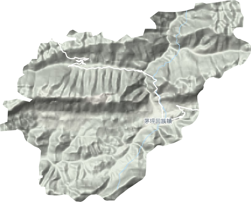 茅坪回族镇地形地图